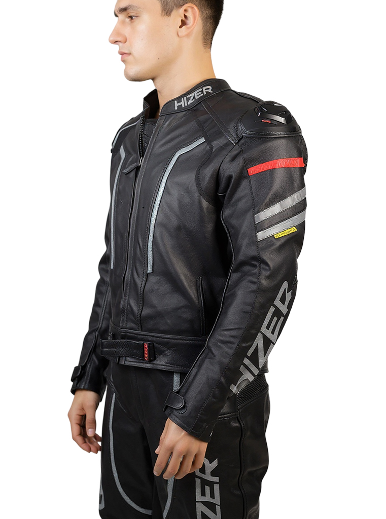 Комбинезон мотоциклетный (кожа) HIZER CE-1070 Gray (L)